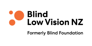 Blind Low Vision NZ library logo.